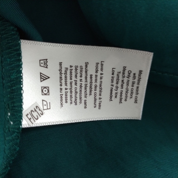 Coldwater Creek Forest Green Bib Front Pleated Blouse Tunic M - Picture 10 of 12